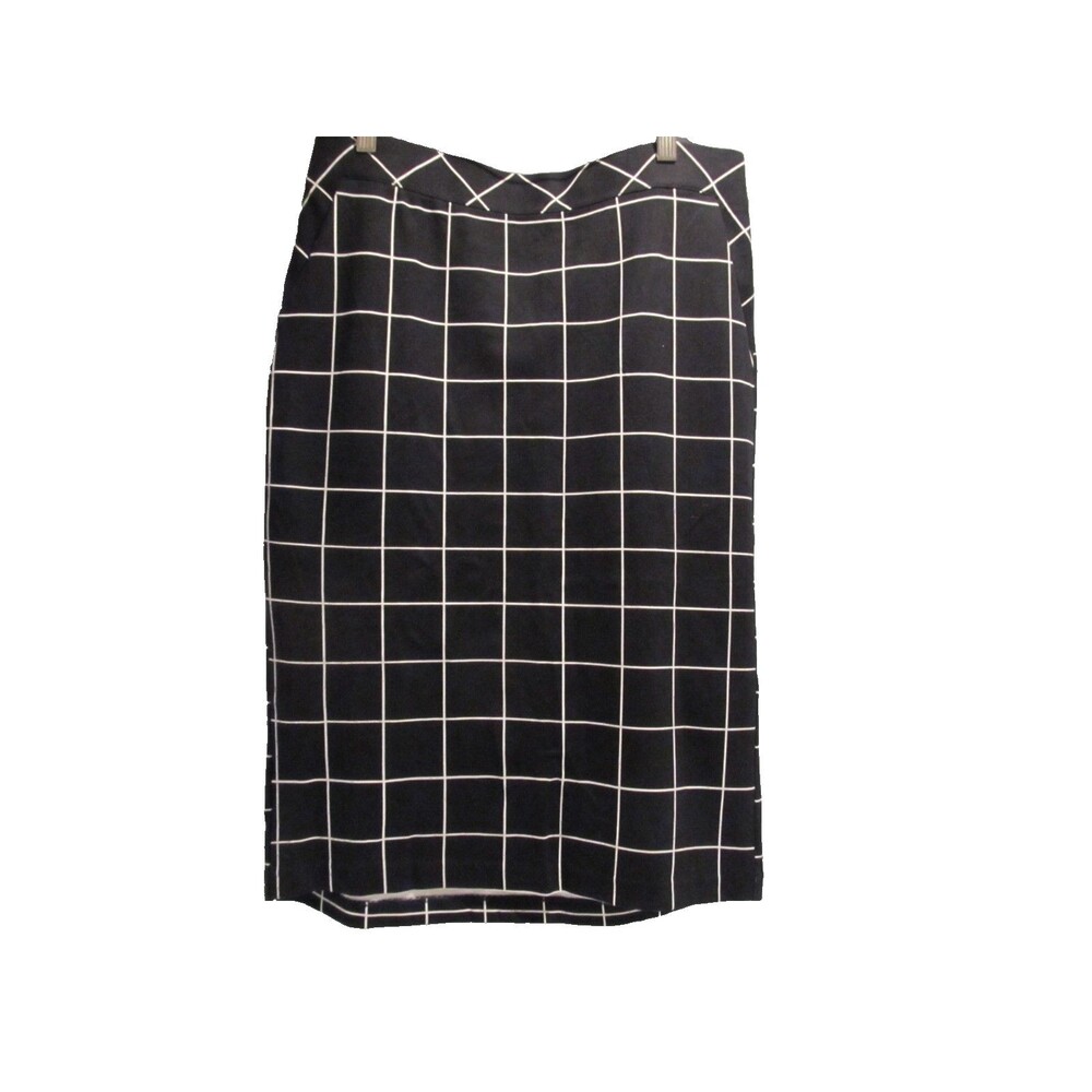 Liz Claiborne Black Grid Pencil Skirt – Size S, Pre-Owned, Classic Workwear